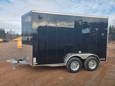 1 New Gator Elite 7X12 7" high Black with ramp door. Galvanized Frame Man Door on right side 2x3500l...