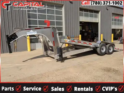 2025 Nordtek 82in. x 20' Aluminum Gooseneck Hydraulic Tilt Deck Equipment Trailer (16000lb GVWR) --...