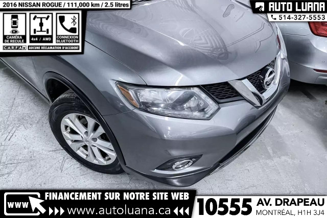 2016 NISSAN Rogue SV AWD/CAMERA/MAGS/BLUETOOTH/KEYLESS/111,000km in Cars & Trucks in City of Montréal - Image 2