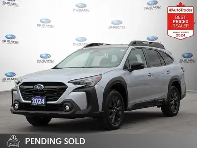 New Price! Gray 2024 Subaru Outback Onyx AWD Lineartronic CVT 2.5L DOHC APPLE CAR PLAY, SUNROOF, HEA...