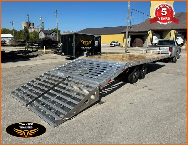 2024-Tow Tek 25' Aluminum deck Over/Flat bed 14K,fold flat ramps in Cargo & Utility Trailers in Mississauga / Peel Region - Image 8