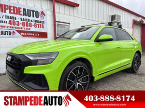 2019 Audi Q8 TECHNIK | QUATTRO | LIME GREEN WRAP | 22 INCH WHEEL | REAR WHEEL STEER | HEATED AND COOLED SEATS