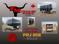 2023 Prairie Road 7x14 Cargo Trailer Tandem Black Barn Doors 2x3