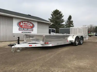 ACTION SERIES 80in. X 20' ALUMINUM UTILITY TRAILER WITH REAR MESHED STRAIGHT GATE! Locally built by...