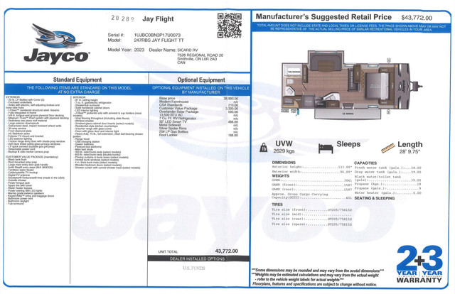 2023 JAYCO JAY FLIGHT 247RBS in Travel Trailers & Campers in Hamilton - Image 3