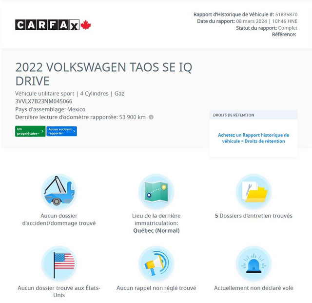 2022 Volkswagen Taos Comfortline AWD | TOIT PANO | CARPLAY | CAM in Cars & Trucks in Laval / North Shore - Image 2