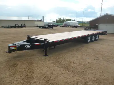 NEW 2025 SWS 8.5 x 30' Pintle Trailer Tri Axle 3 x 7,000 lb Axles w/ Electric Brakes 21,000 GVWR ST2...