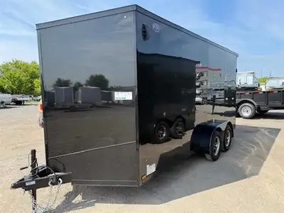 2026 Forest River 7X16 Tandem axle 7000 lb GVWR with a cargo capacity of nearly 4700lbs. This traile...