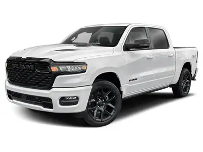 The 2026 Ram 1500 Sport 4x4 Crew Cab 57 Box in a stunning white finish offers unmatched handling and...