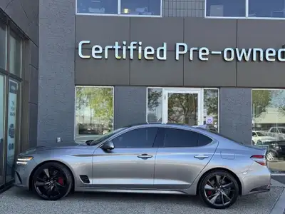 This ACCIDENT FREE Genesis G70 SPORT comes fully loaded with a reliable and responsive 3.3L TWIN-TUR...