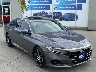 The 2021 Honda Accord Touring is the highest trim level of the Accord sedan lineup, offering premium...