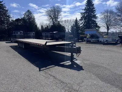 102 x 32ft Deckover Pintle in stock now at Belore Trailer Sales !! 27ft Wood Deck w/ 5ft Angle Beave...