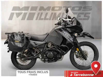 KAWASAKI KLR650 2018 Noir 20490 km au compteur. Motos Illimitées Terrebonne. Prix de vente inclus le...