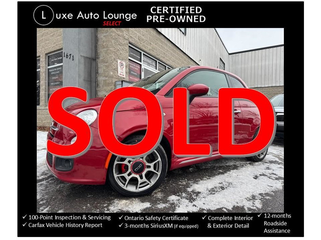 2015 Fiat 500 SPORT, LOW KM, MANUAL, SUNROOF, LEATHER! in Cars & Trucks in Ottawa