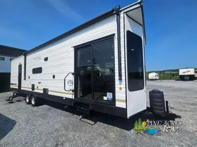 Forest River Wildwood Lodge destination trailer 353FLFB highlights: Two Recliners Front Bay Window B...