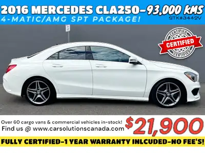 2016 MERCEDES-BENZ CLA250/4-MATIC***AMG SPT PACK/PANORAMIC SUN R