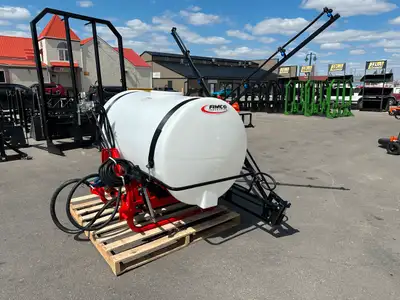 The Fimco 300-gallon 3-point hitch sprayer with 1725FX5 boom kit, spray wand, and pump is designed t...