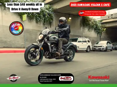 Only $48 Weekly, All-in On the RoadRide Your Way The 2025 Kawasaki Vulcan S Café AwaitsReady to stan...