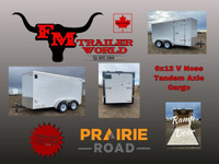 2024 Prairie Road 6x12 V Nose Cargo Trailer Tandem Axle White Ra