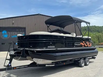 SUPER HIGH PERFORMANCE TRIPLE PONTOON JUST ARRIVED! GORGEOUS BLACKED OUT STARCRAFT SLS3 HIGH PERFORM...