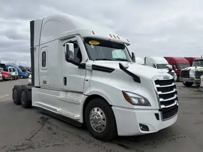 White 2023 Freightliner Cascadia, 72 Raised Roof Condo Sleeper, DD15 Engine, DT12 Transmission, Dual...