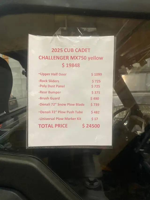 Special price Side by Side Cub Cadet UTV Challenger MX 750 4x4 in ATVs in Edmonton - Image 6