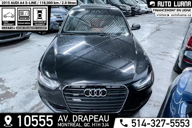 2015 AUDI A4 Sline Quattro TOIT OUVRANT/MAGS 18"/CUIR/118,000km in Cars & Trucks in City of Montréal - Image 2