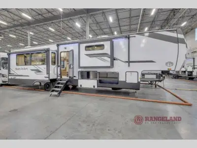 Forest River Sierra fifth wheel 3800RK highlights: Four Slides Theater Seating Exterior Cooktop Walk...