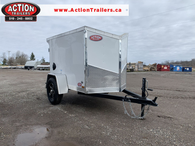 IRON LITE SERIES 4x6 ENCLOSED CARGO TRAILER + DOUBLE BARN DOORS in Cargo & Utility Trailers in London - Image 2