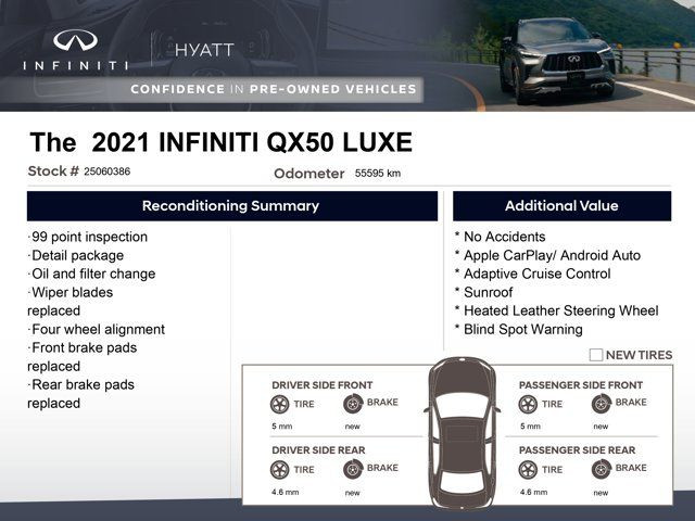 2021 INFINITI QX50 LUXE - No Accidents | Apple CarPlay in Cars & Trucks in Calgary - Image 2