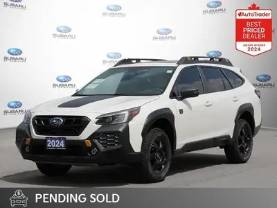 New Price! Crystal White 2024 Subaru Outback Wilderness AWD Lineartronic CVT 2.4L DOHC APPLE CAR PLA...
