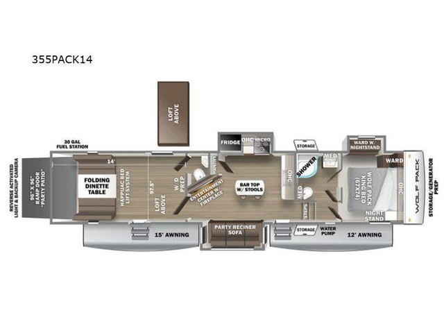 2023 Forest River RV Cherokee Wolf Pack 355PACK14 in Travel Trailers & Campers in Edmonton - Image 2