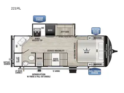 EAST TO WEST Della Terra travel trailer 221ML highlights: King Bed Large Kitchen Pantry Outdoor Kitc...