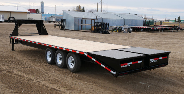 30' GOOSENECK TRAILER, 21,000# GVWR, FIR DECK, MONSTER RAMPS in Cargo & Utility Trailers in Calgary - Image 2