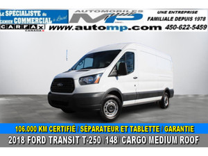 2018 Ford Transit Van T-250 148 Med ROOF CARGO SÉPARATEUR TABLET