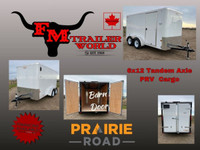 2023 Prairie Road 6x12 Cargo Trailer Tandem Axle White Barn Door