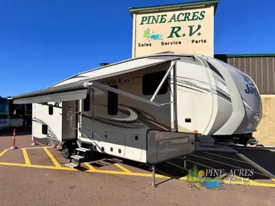 Jayco Eagle HT fifth wheel 28.5RSTS highlights: Kitchen Island 8,893 Lbs Dry Weight TV & Fireplace 2...