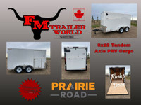 2023 Prairie Road 6x12 Cargo Trailer Tandem Ramp Door White 2x35