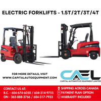 New: CAEL Electric Forklifts - 1.5T/2T/3T/4T -Warranty Available