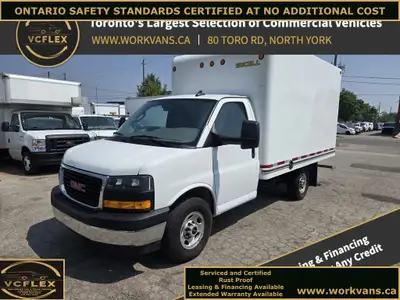 NEW ARRIVAL - RARE FIND - LIKE NEW INSIDE & OUT - 2023 GMC Savana G3500 14Ft Box SINGLE REAR WHEEL C...