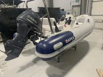 In Stock- Financing Available! 2023 Apex A-12 Inflatable Boat power matched with a Tohatsu 25 HP Out...