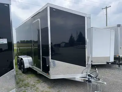 LEGACY SERIES ALL ALUMINUM FRAME 7' X 16' TANDEM AXLE CARGO W/ REAR DOUBLE BARN DOORS, 12in. EXTRA H...