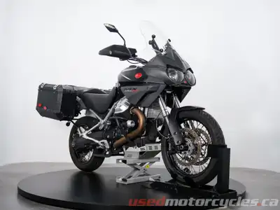 The Stelvio is Moto Guzzi's adventure bike, it features a 1151cc 90 deg. V-twin engine mated to a 6...