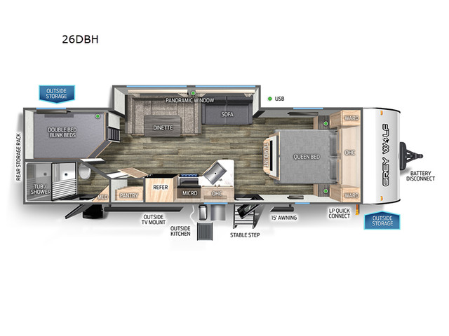 2023 Forest River RV Cherokee Grey Wolf 26DBH in Travel Trailers & Campers in Red Deer - Image 3