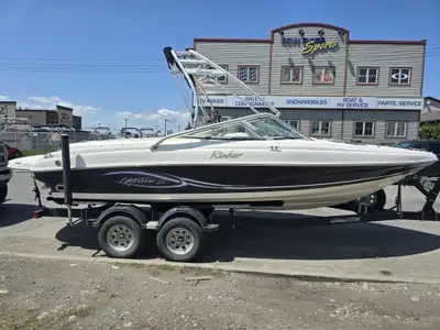 21.5’ wide beam haul Upgraded boat trailer Merc 350 engine Bravo 3 leg New travel tarps Bimi top Wak...