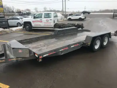 2023 Miska 7-Ton Hydraulic Drop Deck Trailer with 79in. x 16' + 4' Deck Features include Stake Pocke...