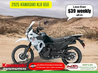 Only $39 Weekly, All-in On the RoadThe 2025 Kawasaki KLR 650 is the ultimate adventure motorcycle, b...