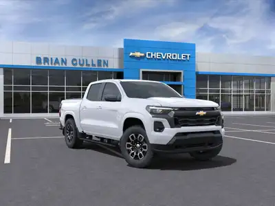 Introducing the 2024 Chevrolet Colorado 4WD LT Crew Cab Short Box in a pristine white finish, perfec...