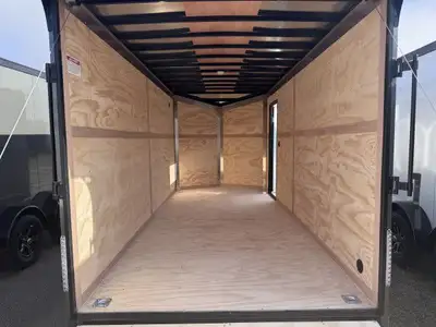 2025 United 7 x 16 x 7ft Tall Enclosed Rear Ramp Door w/ Extension Side Door 2 - 3500lb Axles w/ 15i...