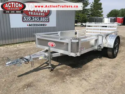 HOMEOWNERS SPACE-SAVER SERIES 5 X 10 ALUMINUM UTILITY TRAILER WITH SOLID ALUMINUM SIDES AND REMOVABL...